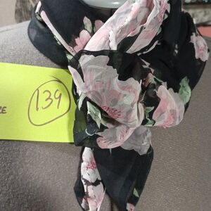 Floral Black and Pink Scarf